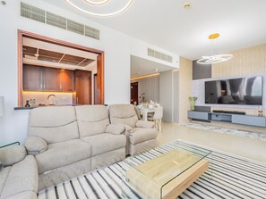 Classic Apartment | Living area - Luxury Condo With Burj Khalifa and Fountain Views (Dubai)