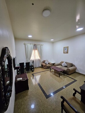 Family Apartment, 2 Bedrooms | In-room safe, desk, laptop workspace, blackout drapes - Safeer International Hotel (Muscat)