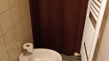 Shower, free toiletries, hair dryer, bidet