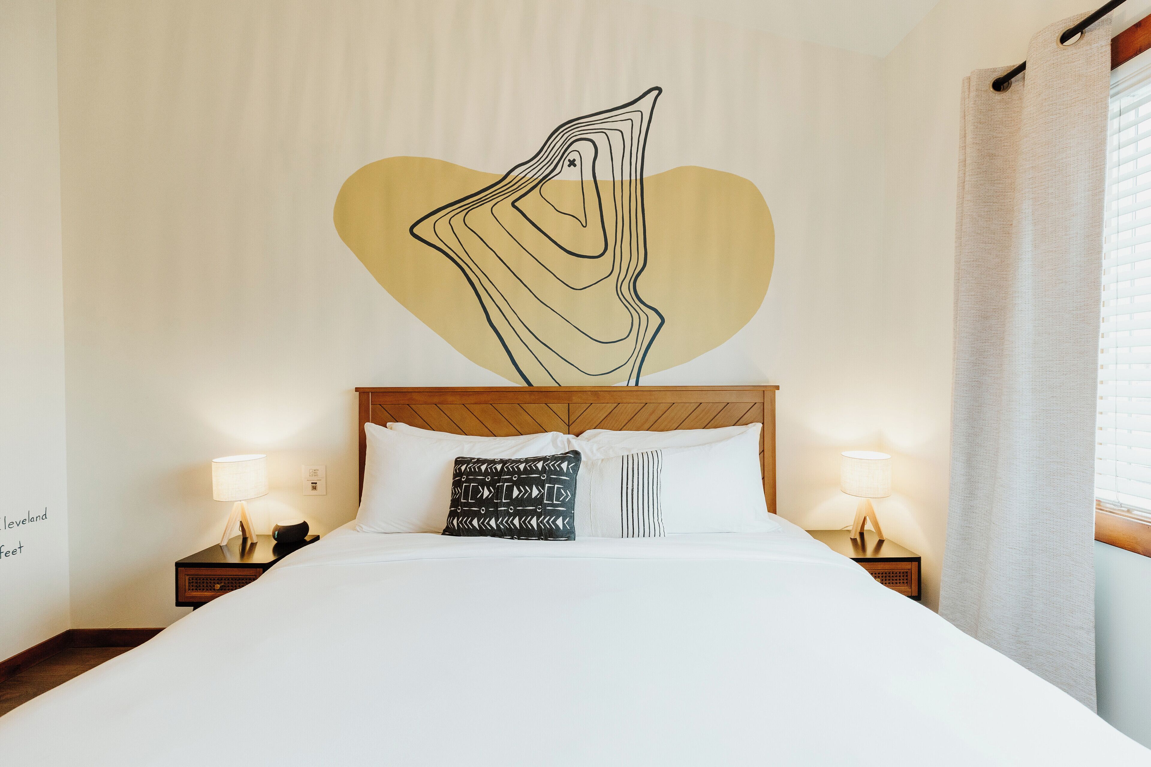 [Bedroom] "there is a white noise machine in the bedroom, and the bed was cozy, so we slept great!"