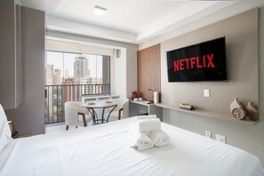 Estúdio club | Ferros/tábuas de passar roupa, Wi-Fi de cortesia, roupa de cama