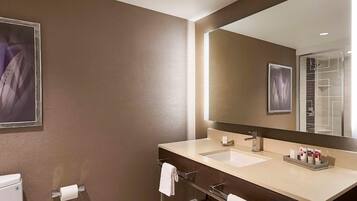 Secadora de cabello, toallas, jabón, shampoo