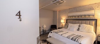Boutique hotel in historic downtown Seneca. Room #4, King bed.