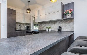 Réfrigérateur, un four, cafetiÚre-théiÚre