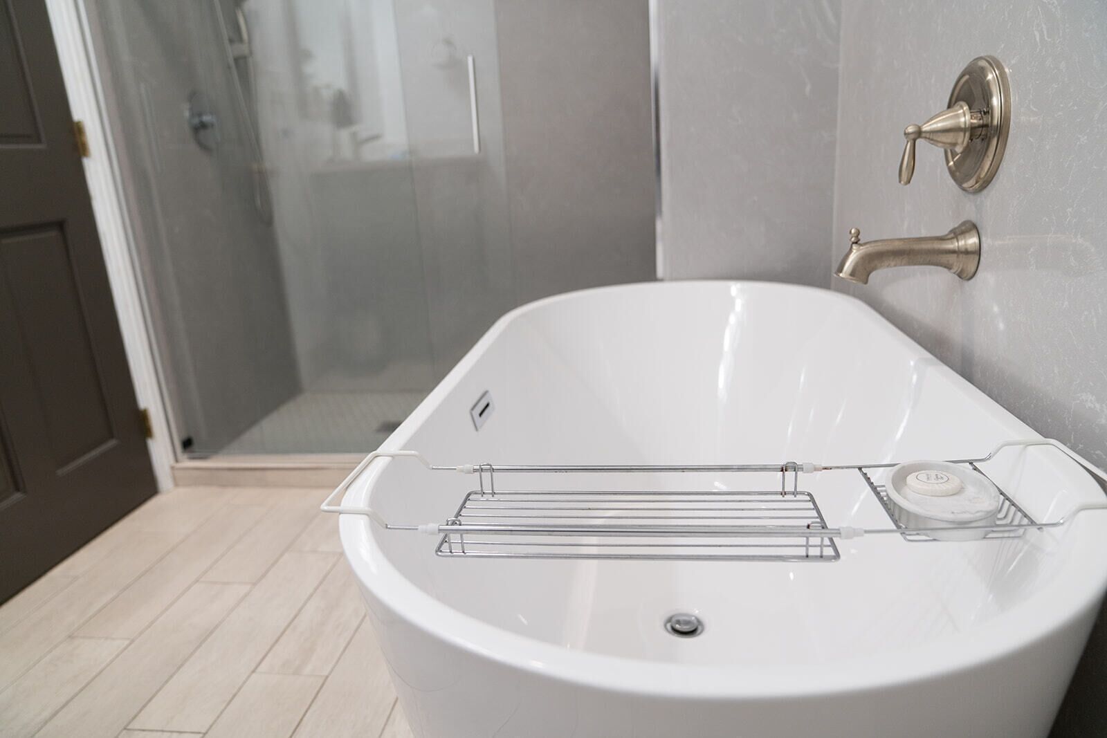Bathtub, eco-friendly toiletries, hair dryer, towels