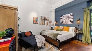1 slaapkamer, een bureau, gratis wifi, beddengoed