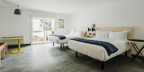 Double Room, 2 Queen Beds | Bathroom | Shower, hair dryer, towels, soap - Field Station Joshua Tree (Yucca Valley)