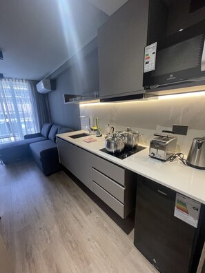 Apartment, 1 King-Bett und Schlafsofa | Zimmersafe, schallisolierte Zimmer, kostenloses WLAN, Bettwäsche