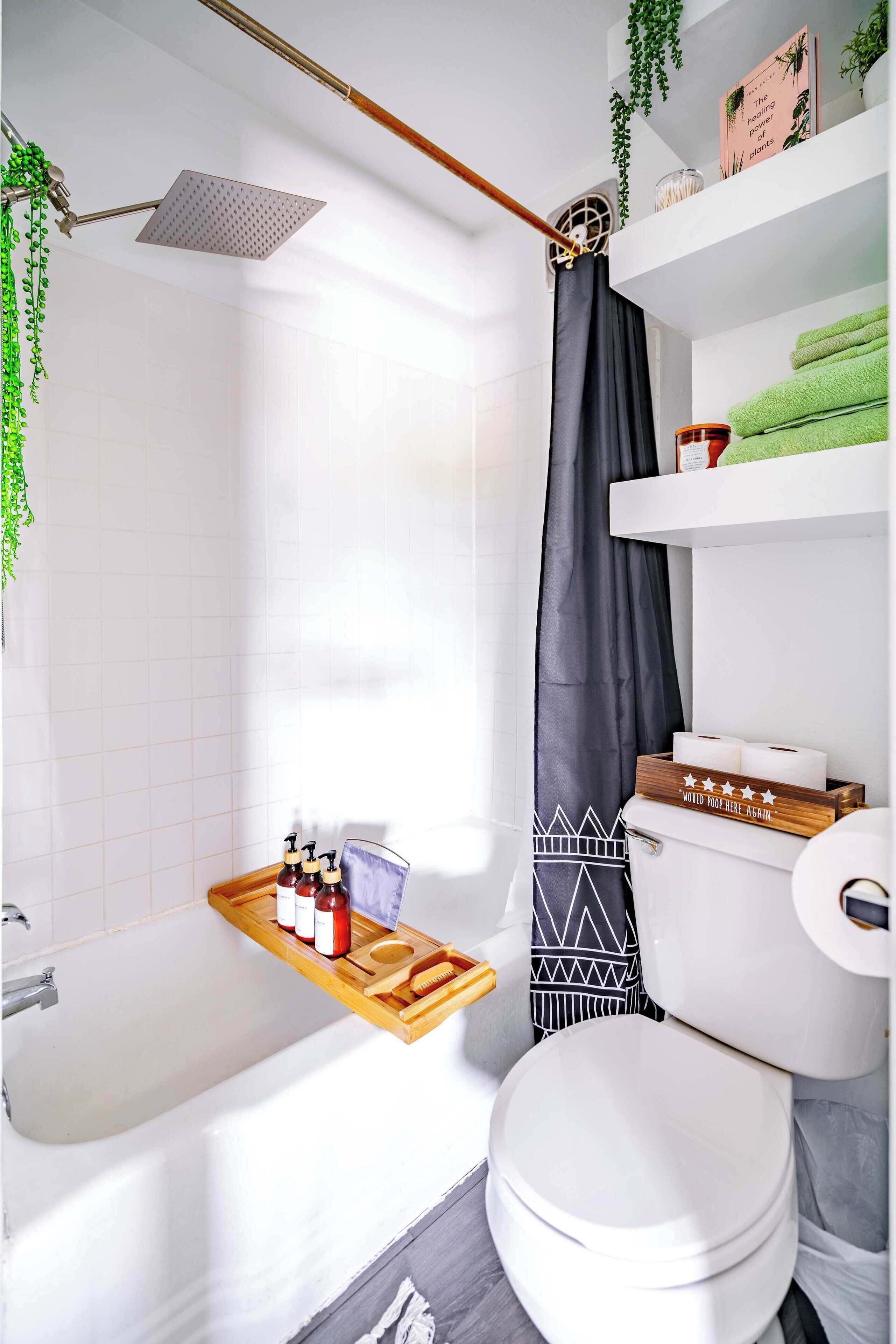 Shower, eco-friendly toiletries, hair dryer, towels