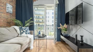 Appartamento Deluxe | 1 camera, ferro/asse da stiro, Wi-Fi gratuito, lenzuola