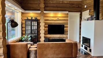 Smart TV, fireplace, printers