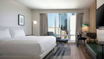 In-room safe, desk, laptop workspace, blackout curtains