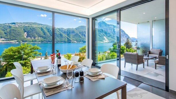 Familieleilighet, 2 soverom, 2 bad (Residenza La Fontana with View) | Spisestue