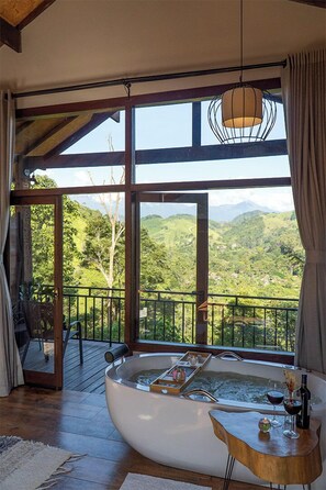 Panoramic Room | Premium bedding, pillowtop beds, individually decorated - Monte Mauá Chalés (Resende)