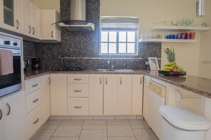 Fridge, microwave, stovetop, dishwasher