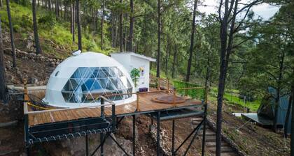 Luxury Geodesic Eco Dome in Nature: Exclusive Glamping in Tiny Pines Sky Dome