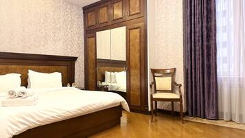 Family Apartment, 2 Bedrooms, Balcony, Courtyard View | 2 bedrooms, premium bedding, blackout drapes, soundproofing