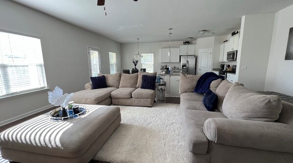 Smart TV, fireplace, video games