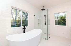 Hair dryer, towels, soap, toilet paper - Country Living at it's Best. (Cottonwood)