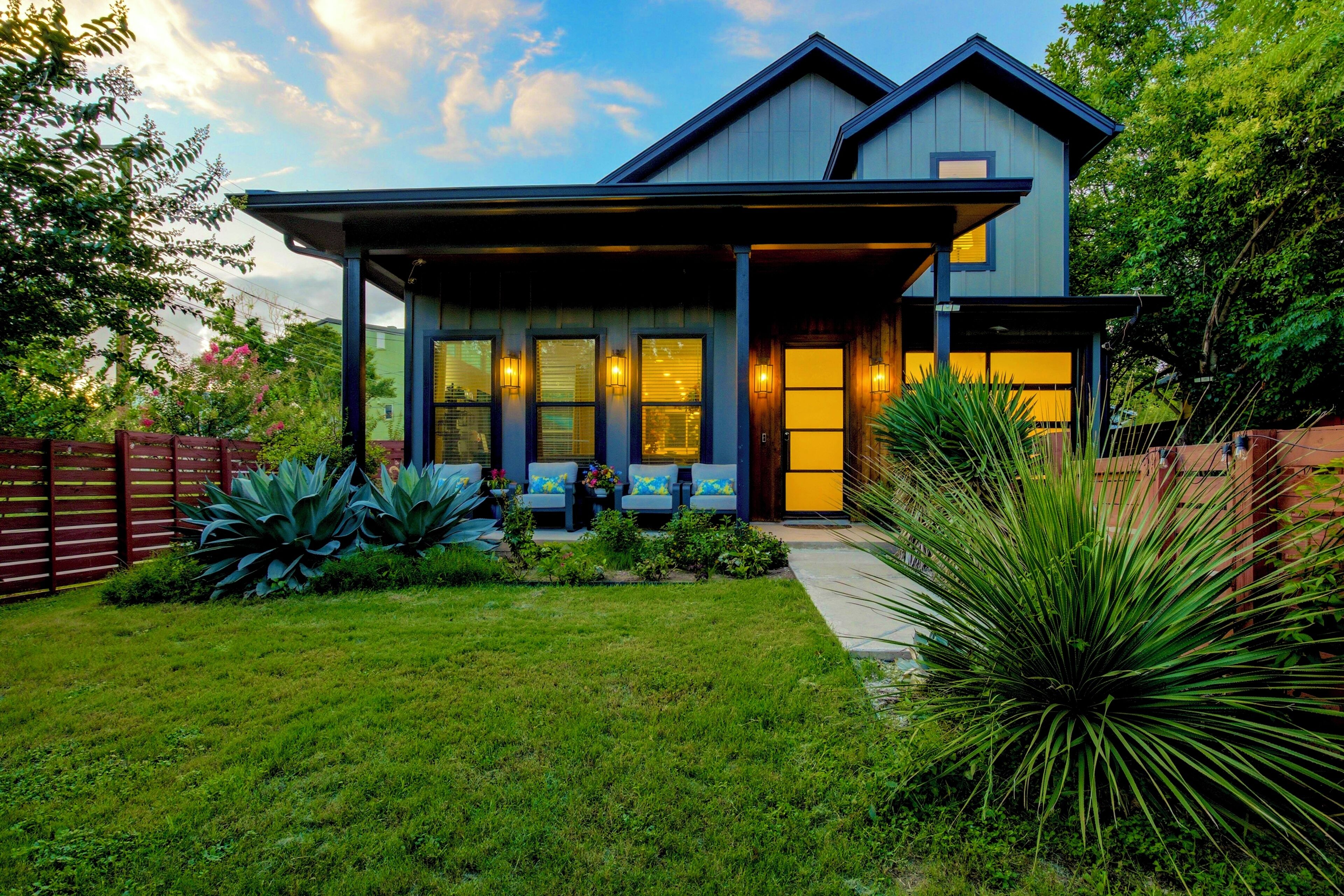 The exterior front view of the home 