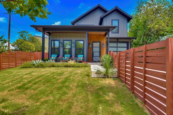 The exterior view of the home
