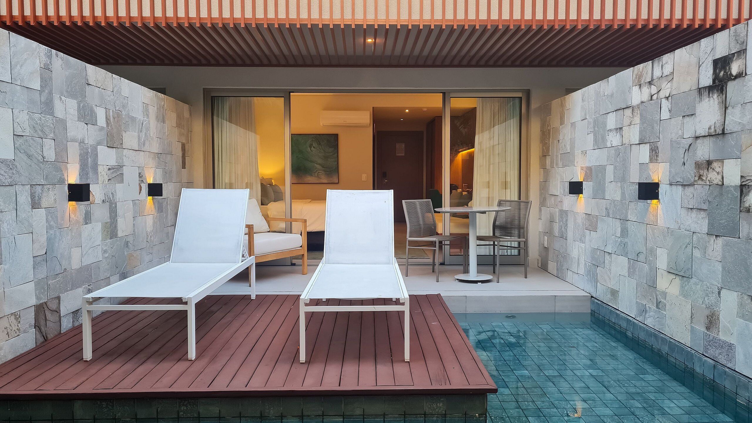 Quarto casal luxo | Terraço/pátio