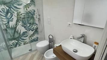 Sèche-cheveux, bidet, serviettes fournies, savon