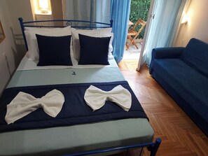 1 sovrum och sängkläder