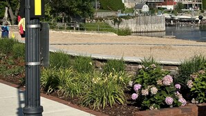 Segnaletica di percorso ciclabile a Sturgeon Bay.