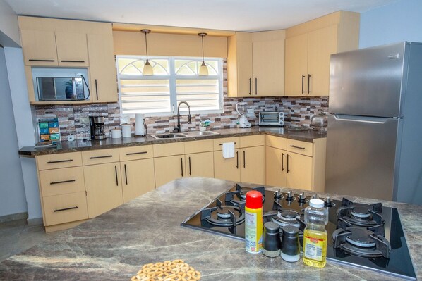 Fridge, microwave, stovetop, coffee/tea maker - EcoMar Rentals #1: Cabo Rojo, Puerto Rico; Beach & Pool (Cabo Rojo)