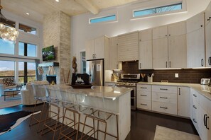 Fridge, microwave, oven, stovetop - Quiet Time - Gorgeous Mountain Views, Chic Interiors + Wood-burning Fireplace! (Blue Ridge)