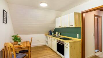 Fridge, oven, stovetop, coffee/tea maker