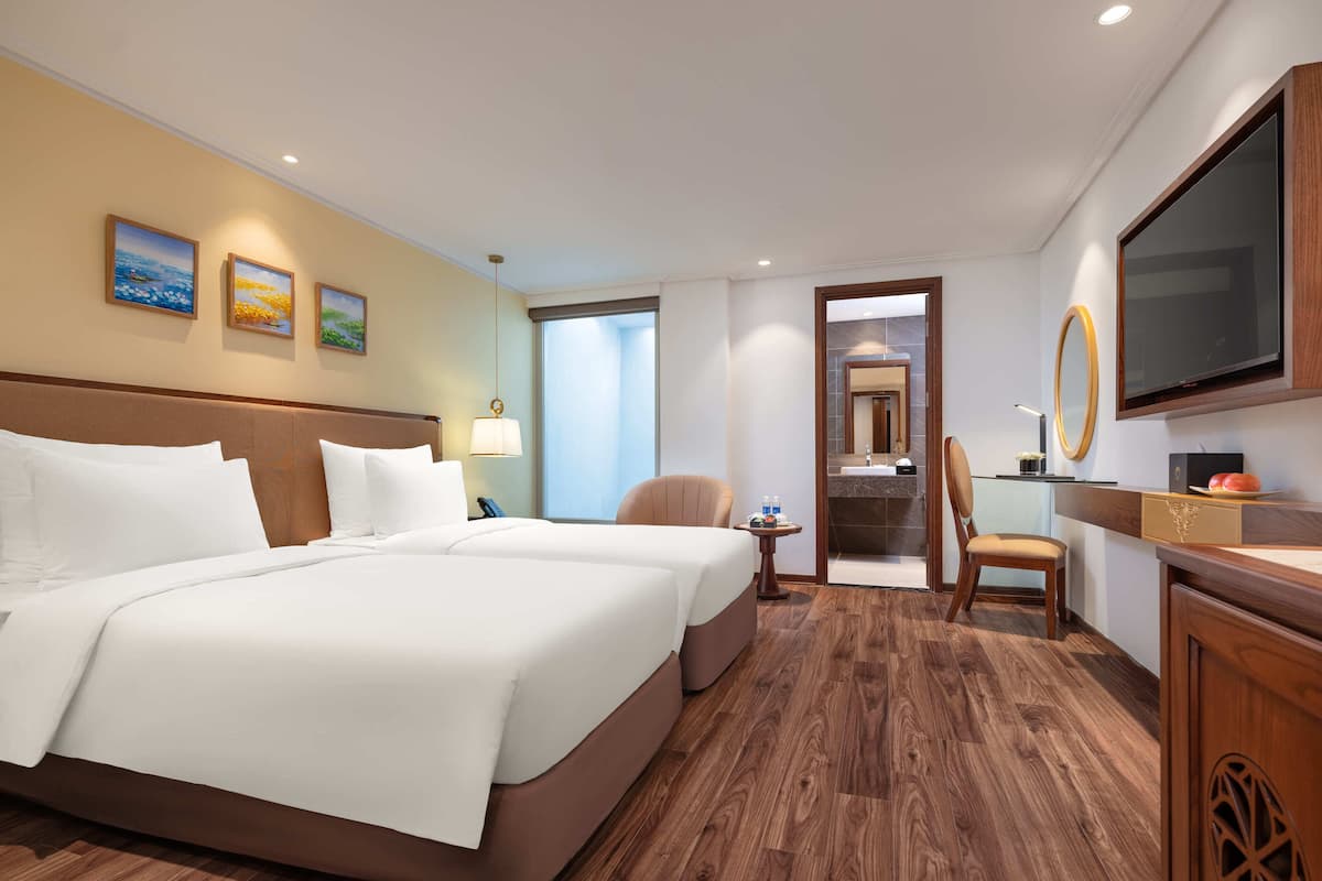 Chambre Deluxe avec lits jumeaux | 1 chambre, literie hypoallergénique, bureau, chambres insonorisées