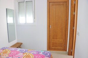 1 bedroom, iron/ironing board, bed sheets