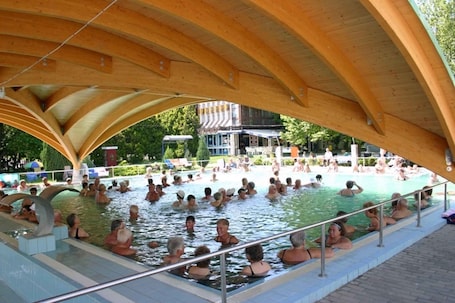 プール. Holiday home near the spa with Wi-Fi and air conditioning