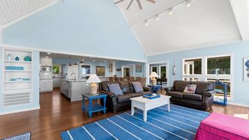 Smart TV, foosball, books