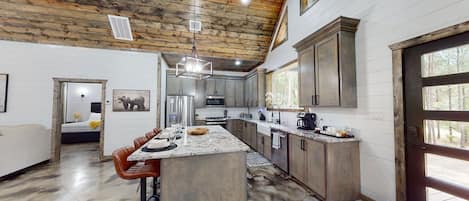 Oven, stovetop, dishwasher, coffee/tea maker