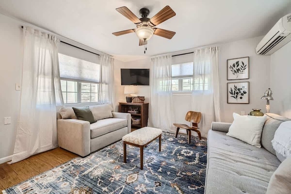 Enjoy a stylishly decorated living room with all the comforts of home.