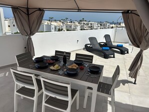 Outdoor dining - 3 bedroom villa, sleeps 6, with private pool in Puerto del Carmen (Tías)