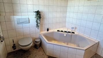 Shower, towels, soap, shampoo