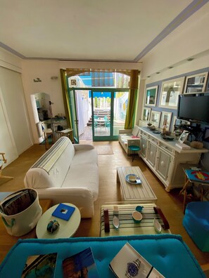 Smart TV, books, stereo