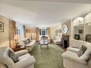 TV, fireplace, table football