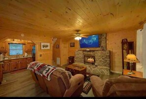 Smart TV, fireplace, video games, foosball