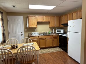 Fridge, microwave, oven, stovetop - Gound level and private home with 142 feet of river front access.  (Ronceverte)