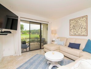 TV, books - Renovated  Saddlebrook 1st Floor 2bd/2ba Condo w/Golf & Water Views (Wesley Chapel)