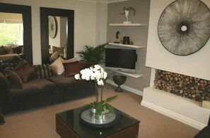 Smart TV, DVD player, books, stereo