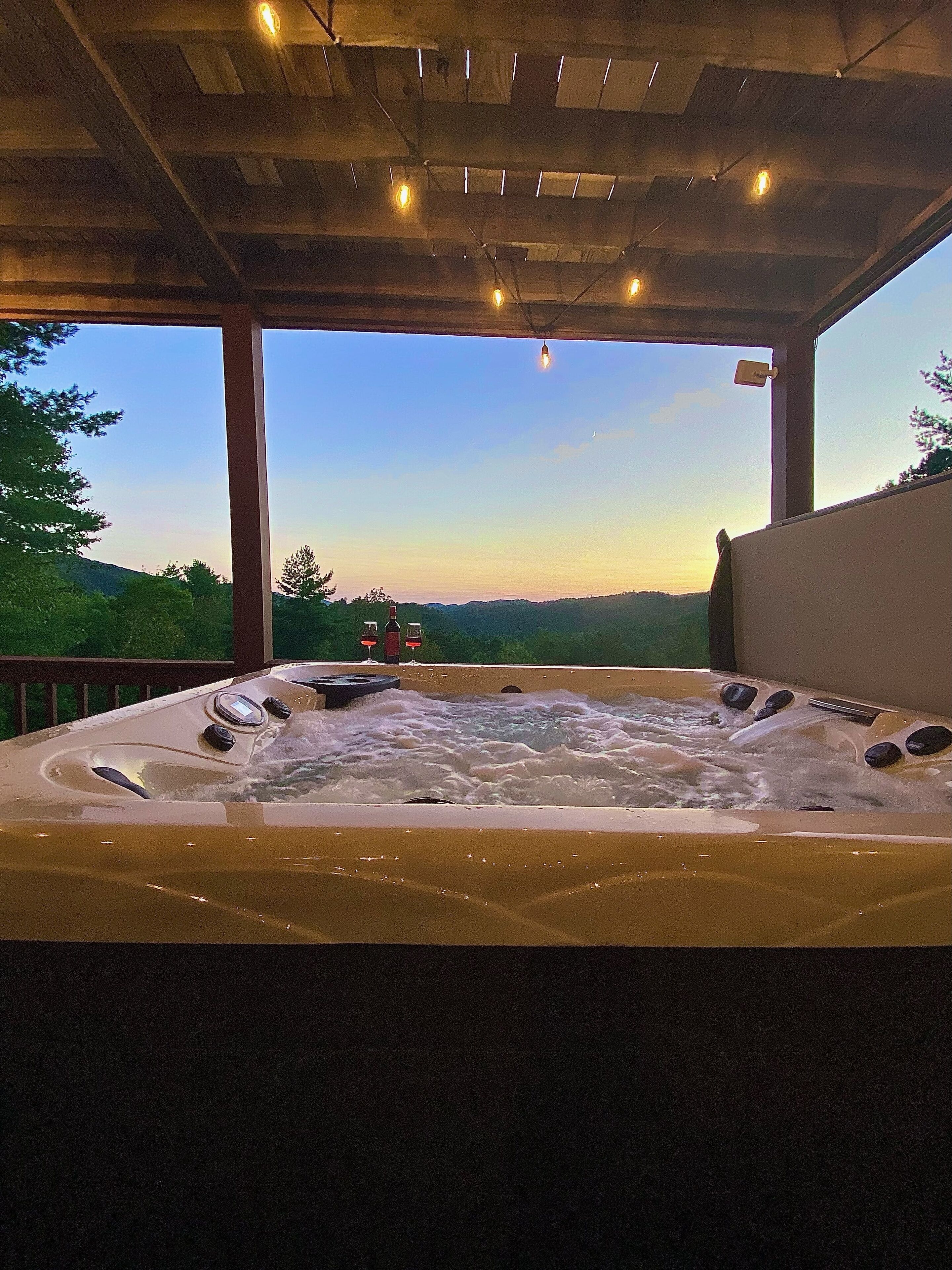 Outdoor spa tub