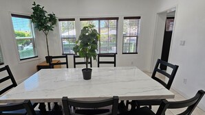 Dining - Chandelier, Marble Table & Beautiful Outdoor Space
 (Long Beach)