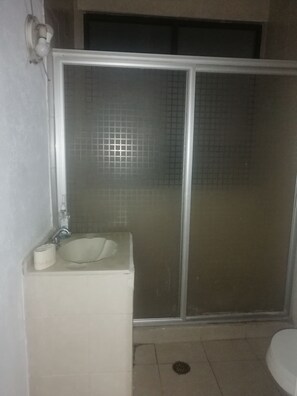 Regadera, secadora de cabello, toallas, jabón 