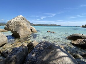 Beach nearby, sun loungers